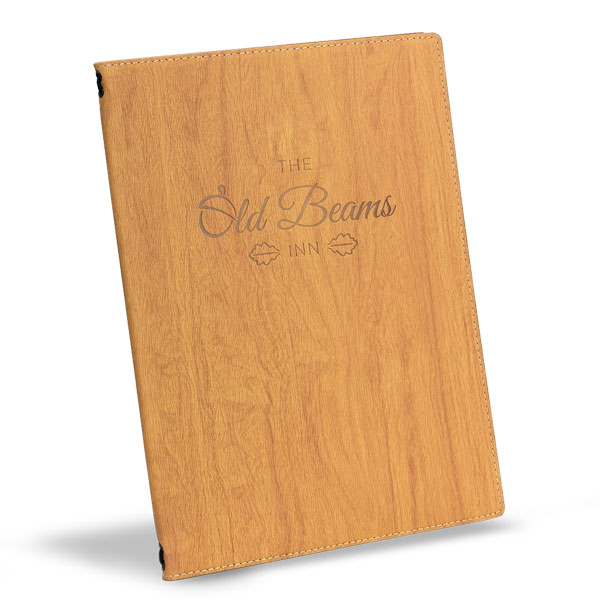 Hear embossed menu cover