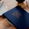 tweed restaurant menus, tweed menus, tweed menu covers, blue tweed menus, traditional menus, traditional menu covers, traditional restaurant menus.