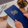 tweed restaurant menus, tweed menus, tweed menu covers, blue tweed menus, traditional menus, traditional menu covers, traditional restaurant menus.