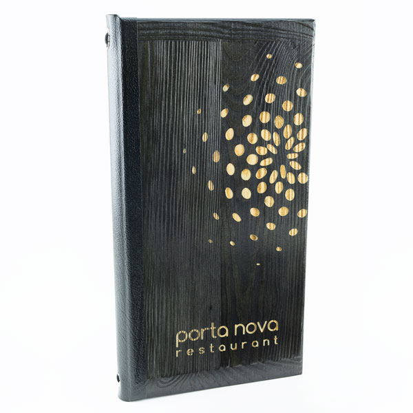 Portamenu, Porta menu in legno